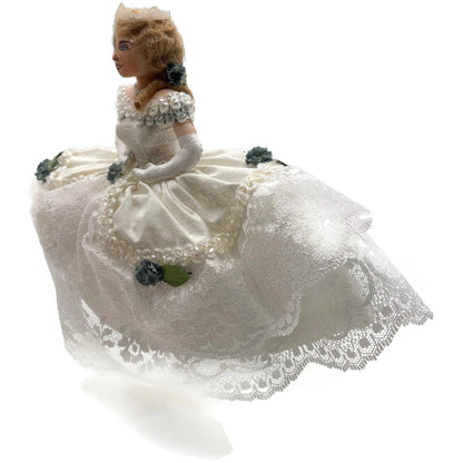 Gladys Boalt Cinderella White Ball Gown Fabric Christmas Tree Ornament Signed