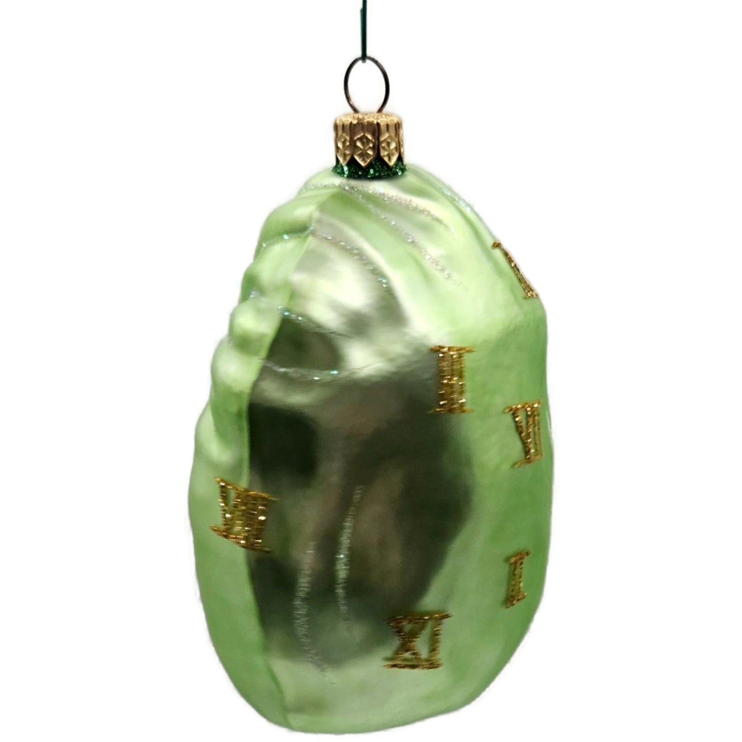 Patricia Breen Advent Santa Roman Numerals Pink Green Bag Christmas Ornament