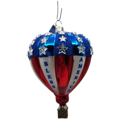 Patriotic Hot Air Balloon God Bless America Christmas Tree Ornament Kurt Adler
