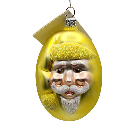 Patricia Breen Jelly Bean Santa Claus Yellow Matte Christmas Tree Ornament