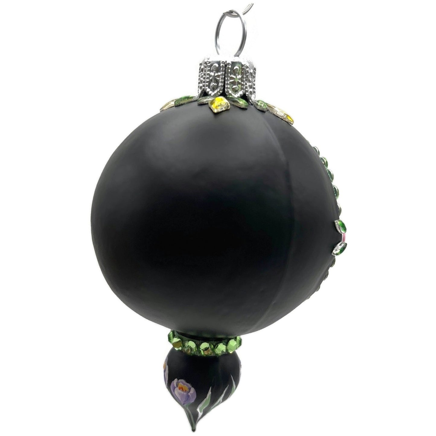 Patricia Breen Memento Reflector Botanical Black Petite Drop Christmas Ornament