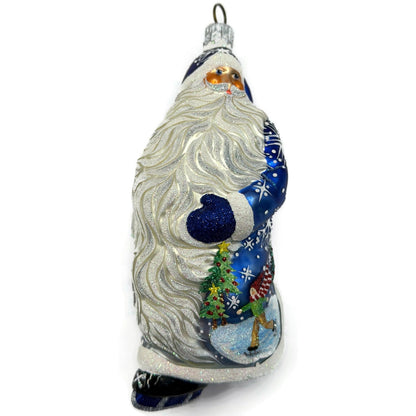 Patricia Breen Off to the Pond Skating Santa Snowflakes Christmas Ornament 2433