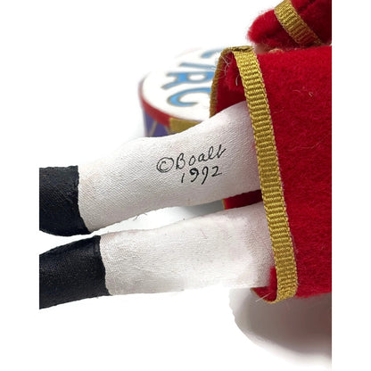 Gladys Boalt Big Top Circus Bass Drummer Red Fabric Christmas Ornament Signed