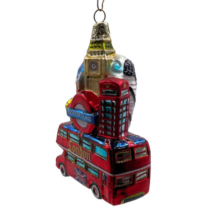 Ornament London England Thames Double Decker Bus Travel Christmas Tree Decor