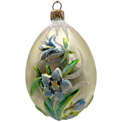 Patricia Breen Bluebell Egg Flower Easter Glass Christmas Tree Ornament 9700
