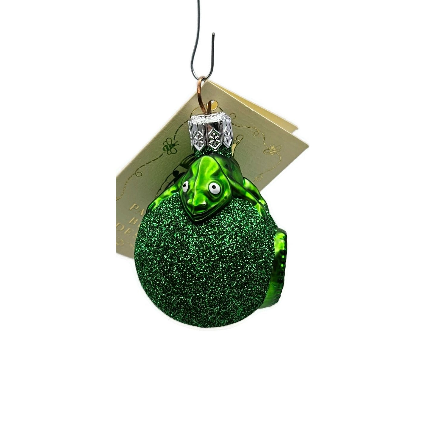 Patricia Breen Miniature Chameleon Green Glittered Christmas Tree Ornament
