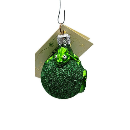 Patricia Breen Miniature Chameleon Green Glittered Christmas Tree Ornament