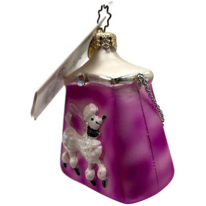 Christopher Radko Poodle Purse Pink Jeweled Christmas Tree Ornament 1011383