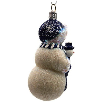 Patricia Breen Snowy Surprise Blue Snowman Striped Scarf Christmas Tree Ornament
