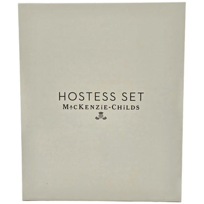 Mackenzie Childs Courtly Check Bunny Egg Hostess Set Easter Spring Black Pink