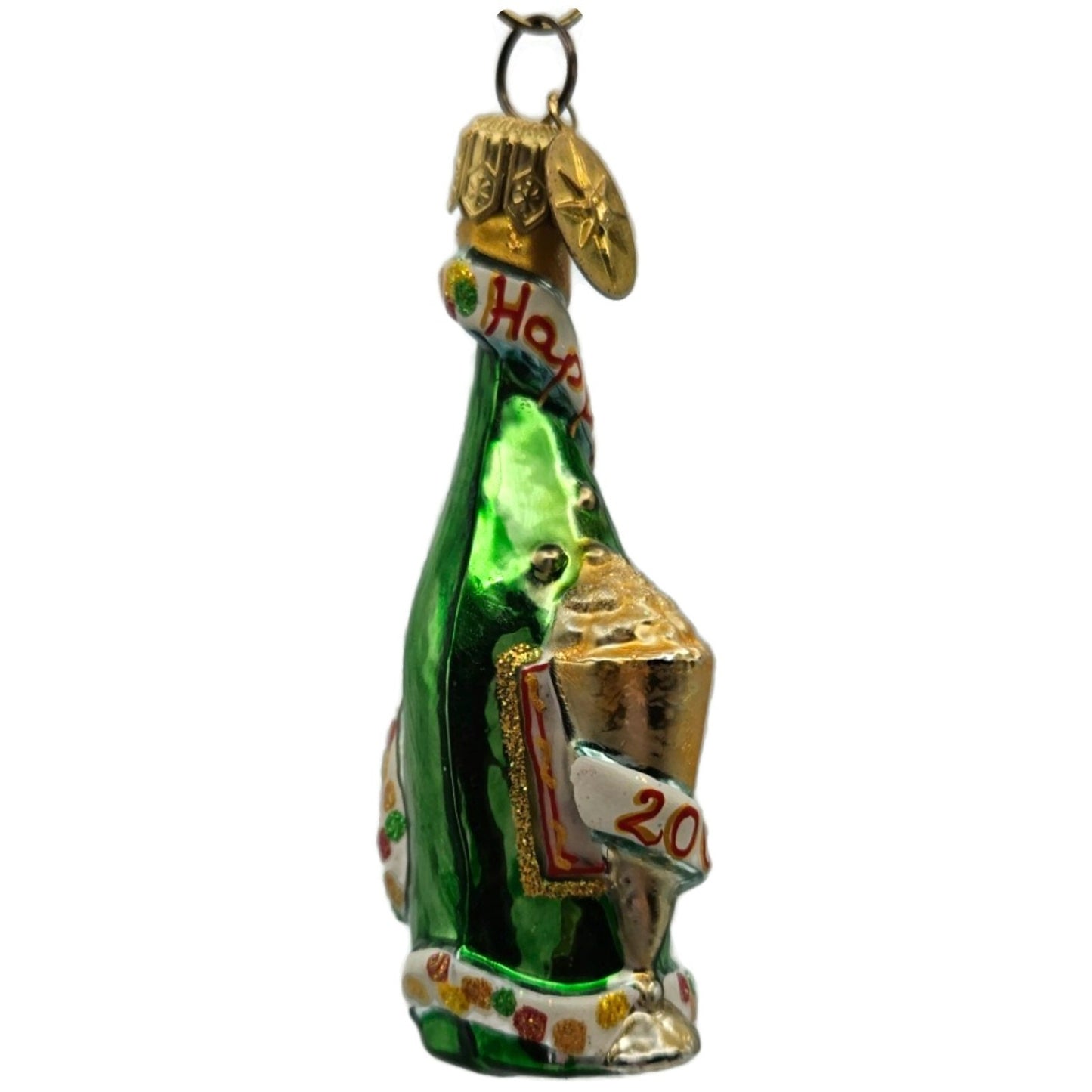 Christopher Radko 2000 Cheers Green Champagne Bottle New Year Ornament 99-285-0