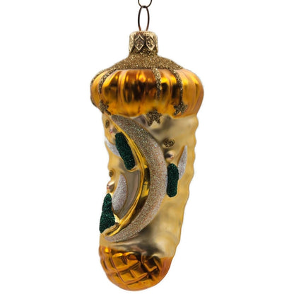 Patricia Breen Angel Stocking Gold Glitter Stars Christmas Tree Ornament