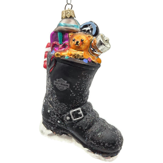 Christopher Radko Harley Davidson Biker Boot Glass Christmas Ornament 97-HAR-04