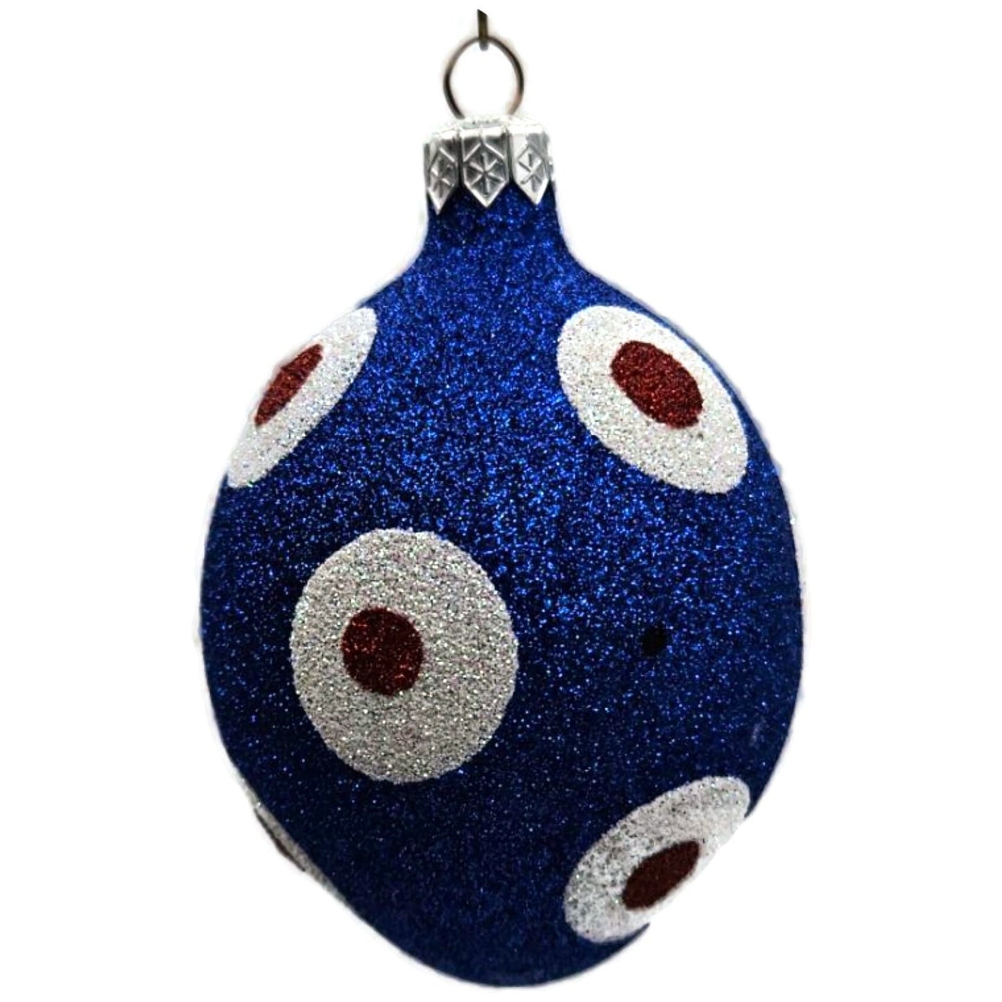 Patricia Breen Egg Blue White Red Polka Dot Easter Christmas Tree Ornament KKS
