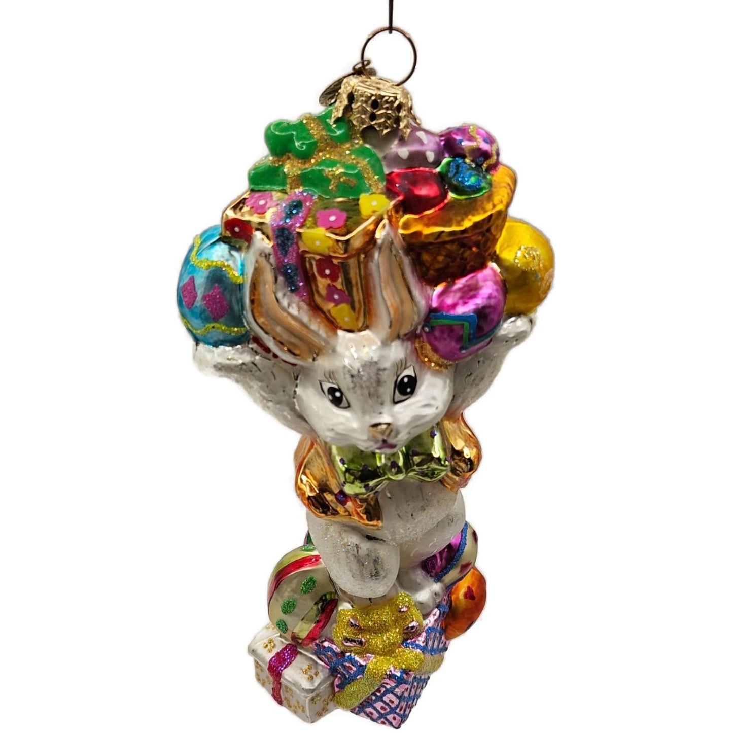 Christopher Radko Eggstra Plenty Easter Bunny Christmas Tree Ornament 0104190