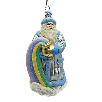 Patricia Breen Rainbow Santa Claus Pastel Stars Spring Christmas Tree Ornament