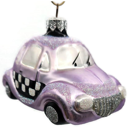 Patricia Breen Little Yellow Taxi Lavender Glitter Hood Christmas Ornament 9631