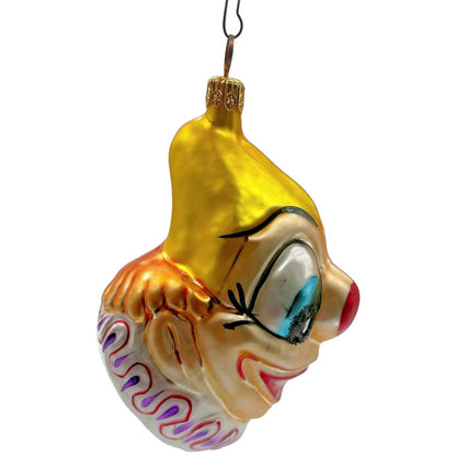 Christopher Radko Ornament Smiley Circus Clown Head Christmas Tree Decor 94-52