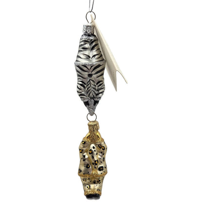 Patricia Breen Cirque De Nicoud Linked Santa Leopard Zebra Christmas Ornament
