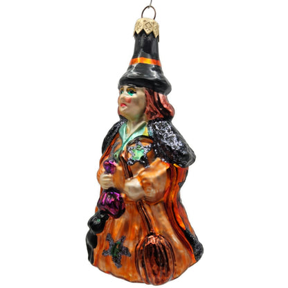 Christopher Radko Witch Orange Stars Dress Halloween Christmas Tree Ornament