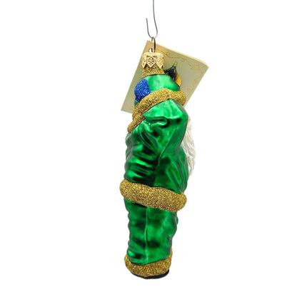 Patricia Breen Hold Onto Your Hat Green Santa Claus Christmas Tree Ornament