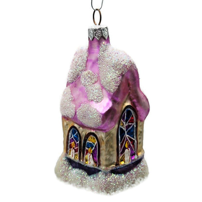Christopher Radko Midnight Mass Pink Purple Chapel Christmas Ornament 94-913-2