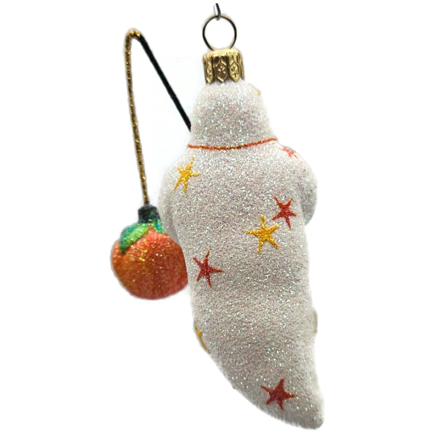 Patricia Breen Phantom Catch Orange Pumpkin White Stars Halloween Ornament 2741