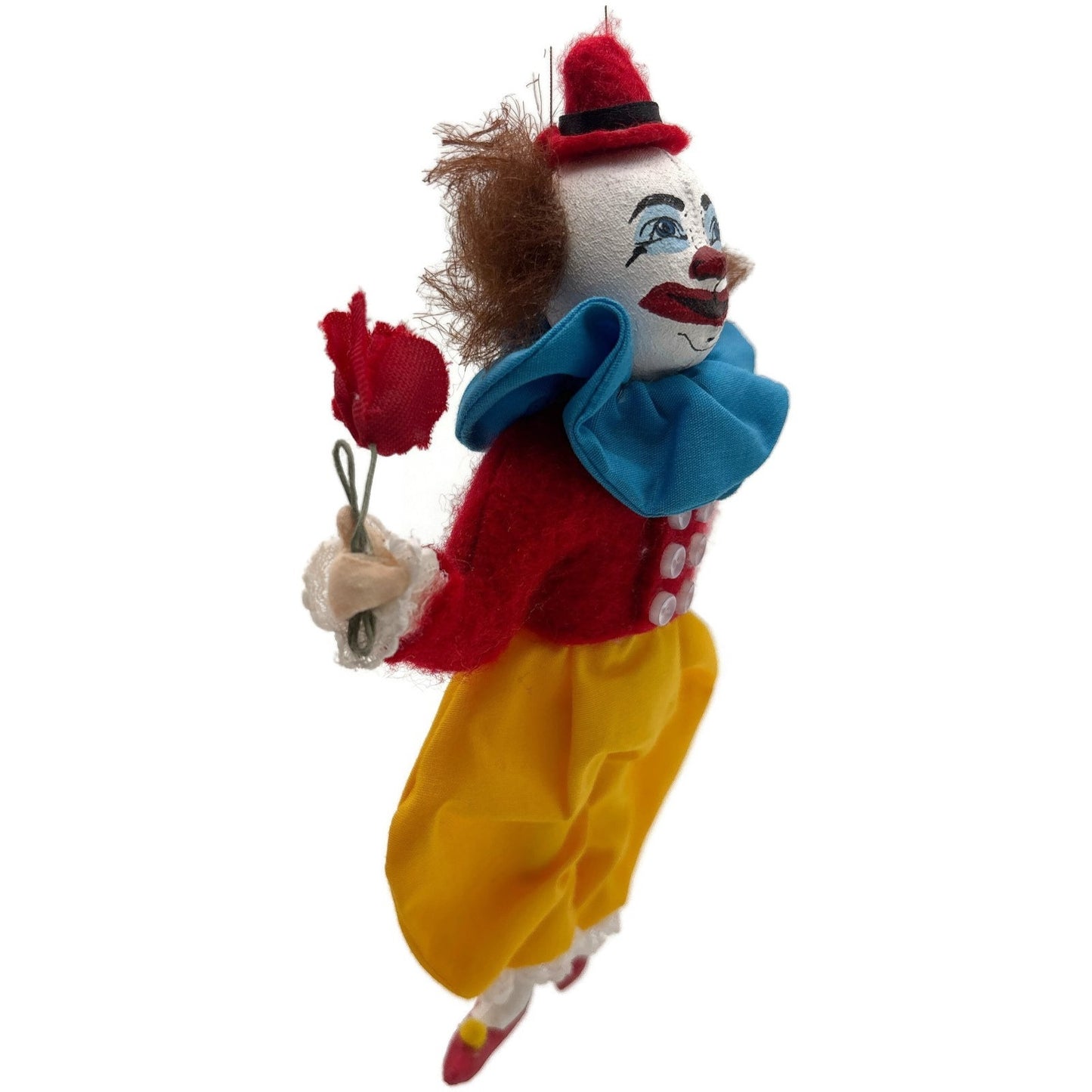 Gladys Boalt Circus Clown Rose Red Handmade Fabric Christmas Tree Ornament 1993