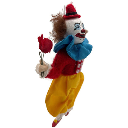 Gladys Boalt Circus Clown Rose Red Handmade Fabric Christmas Tree Ornament 1993