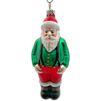 Patricia Breen Workshop Santa Claus Green Shirt Red Hat Pants Christmas Ornament