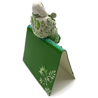 Patricia Breen Joycean Claus Chinoiserie Green Free Standing Christmas Ornament