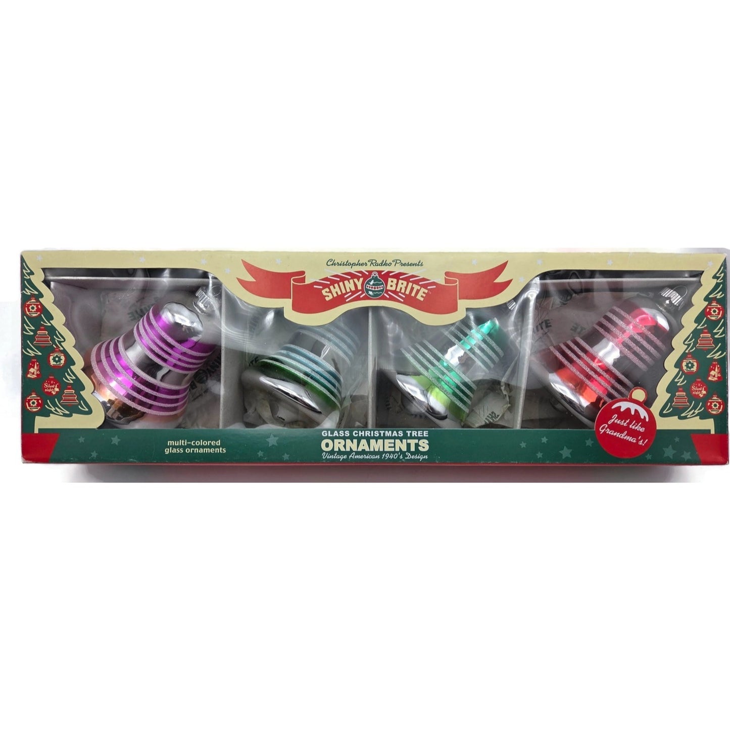 Christopher Radko Shiny Brite Ringing Bells Christmas Tree Ornament Set 4017580