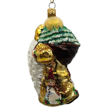 Patricia Breen Santa for Jessica Jeweled Holly Snowflakes Snowman Ornament 2500