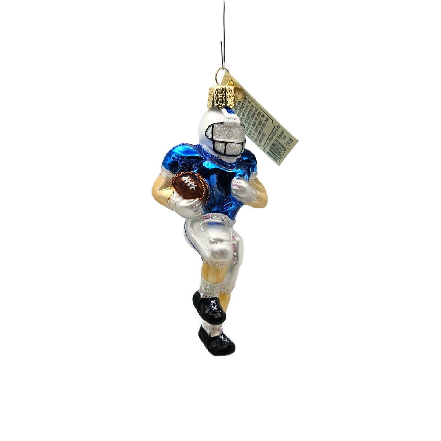 Old World Christmas Football Player OWC Blown Glass Sports Christmas Ornament