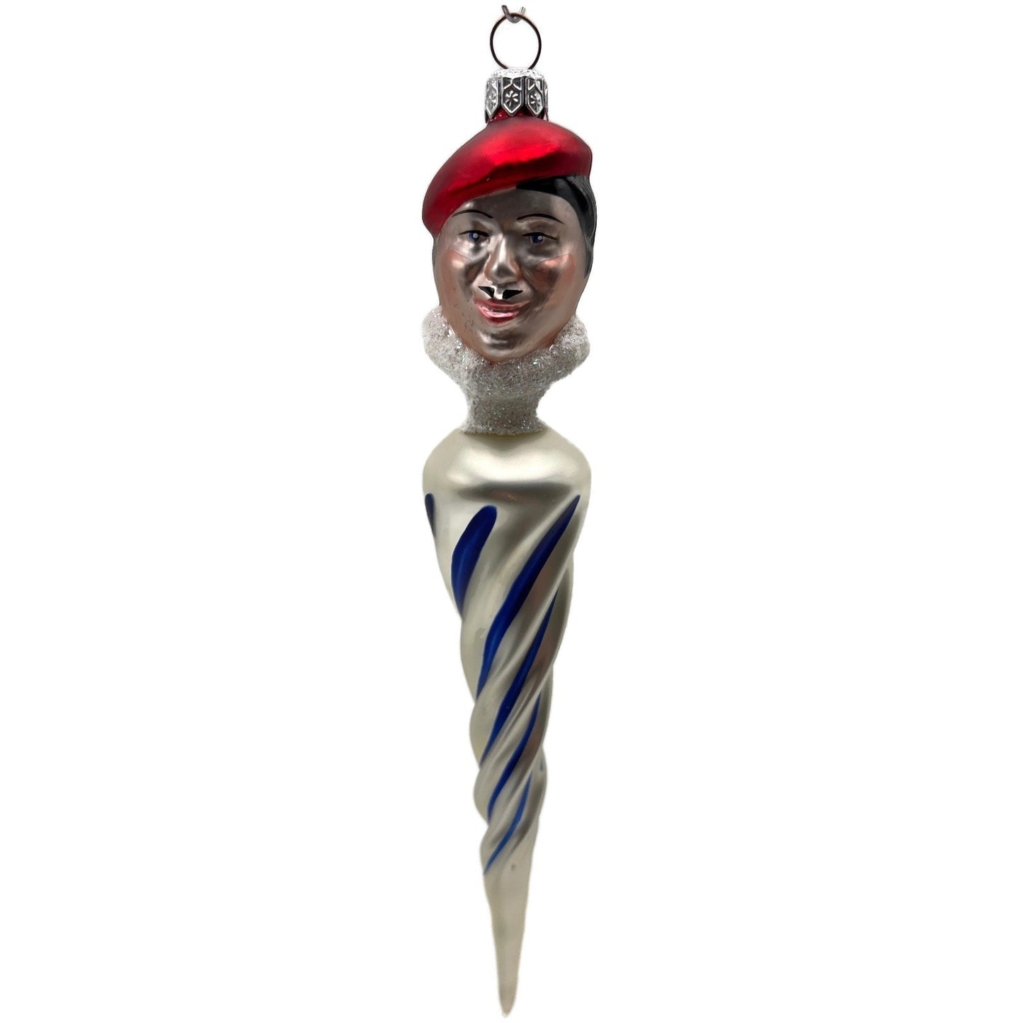 Patricia Breen French Twist Pearl Blue Stripes Red Christmas Tree Ornament 9552