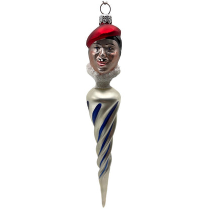 Patricia Breen French Twist Pearl Blue Stripes Red Christmas Tree Ornament 9552