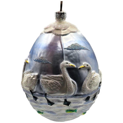 Patricia Breen Seven Swimming Swans Birds Pearl Blue 12 Days Christmas Ornament
