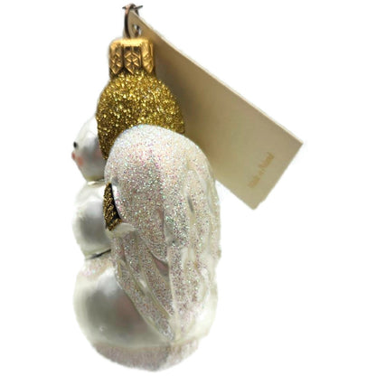 Patricia Breen Angel For Catlin Gold Pearl White Glitter Christmas Tree Ornament