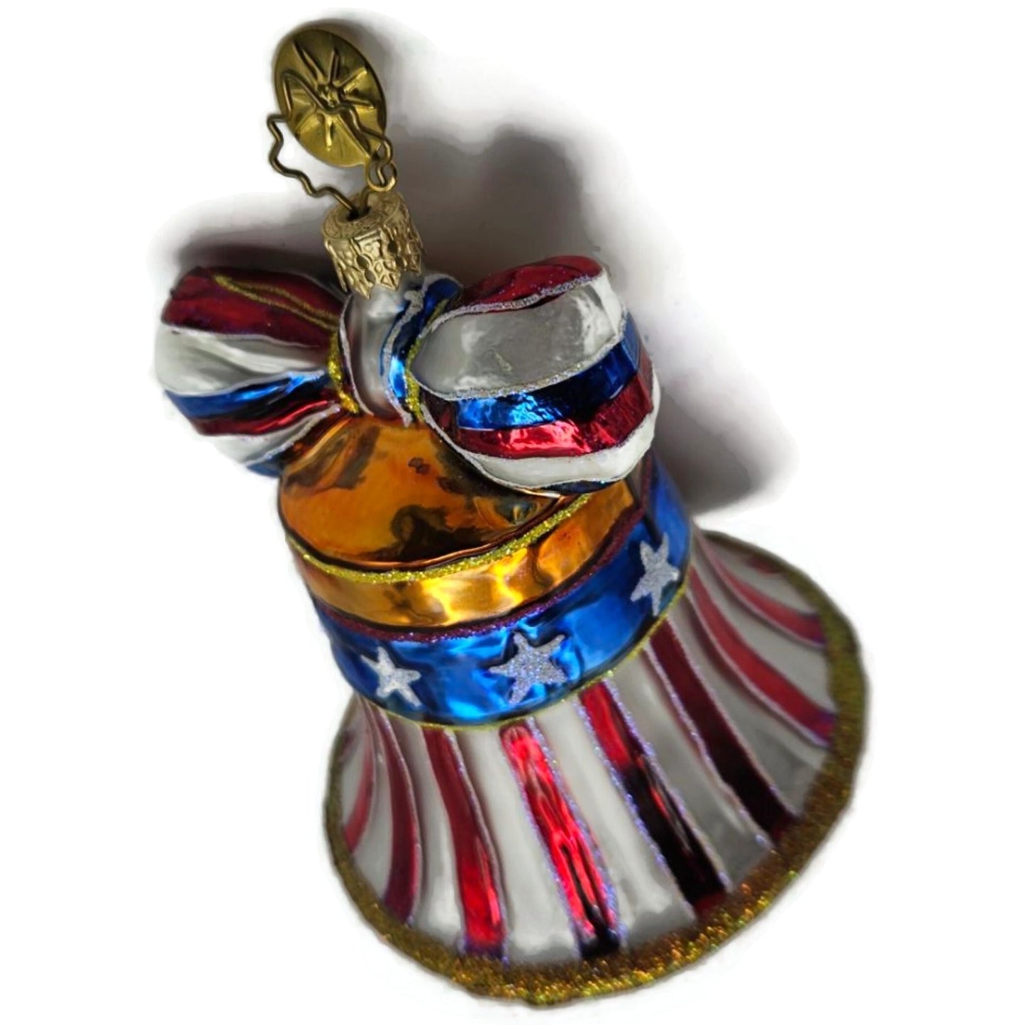 Christopher Radko Freedom Rings Patriotic Bell USA Christmas Ornament 01-0955-0
