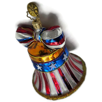 Christopher Radko Freedom Rings Patriotic Bell USA Christmas Ornament 01-0955-0