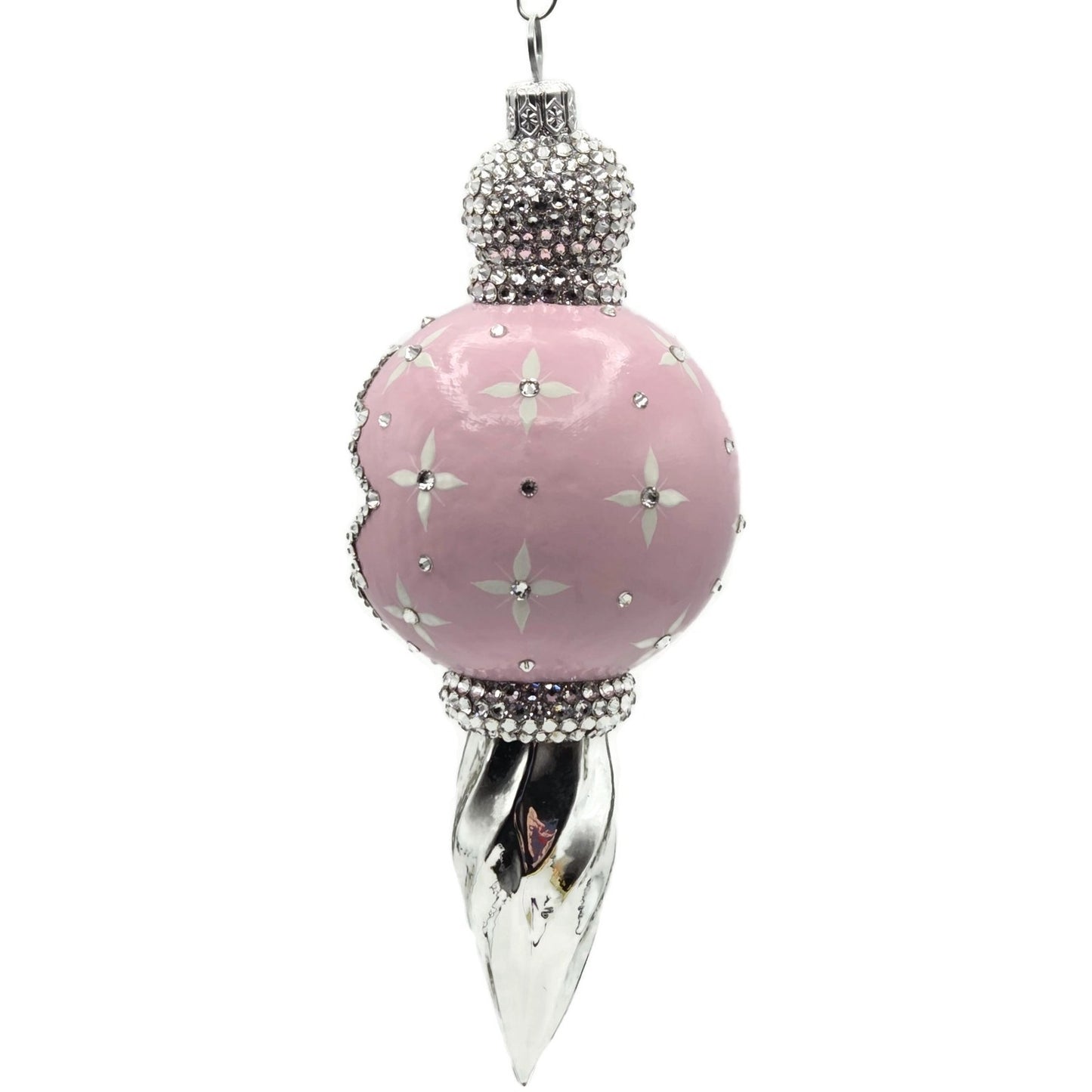 Patricia Breen La Neige Pink Silver Reflector Christmas Tree Ornament CATZ Drop