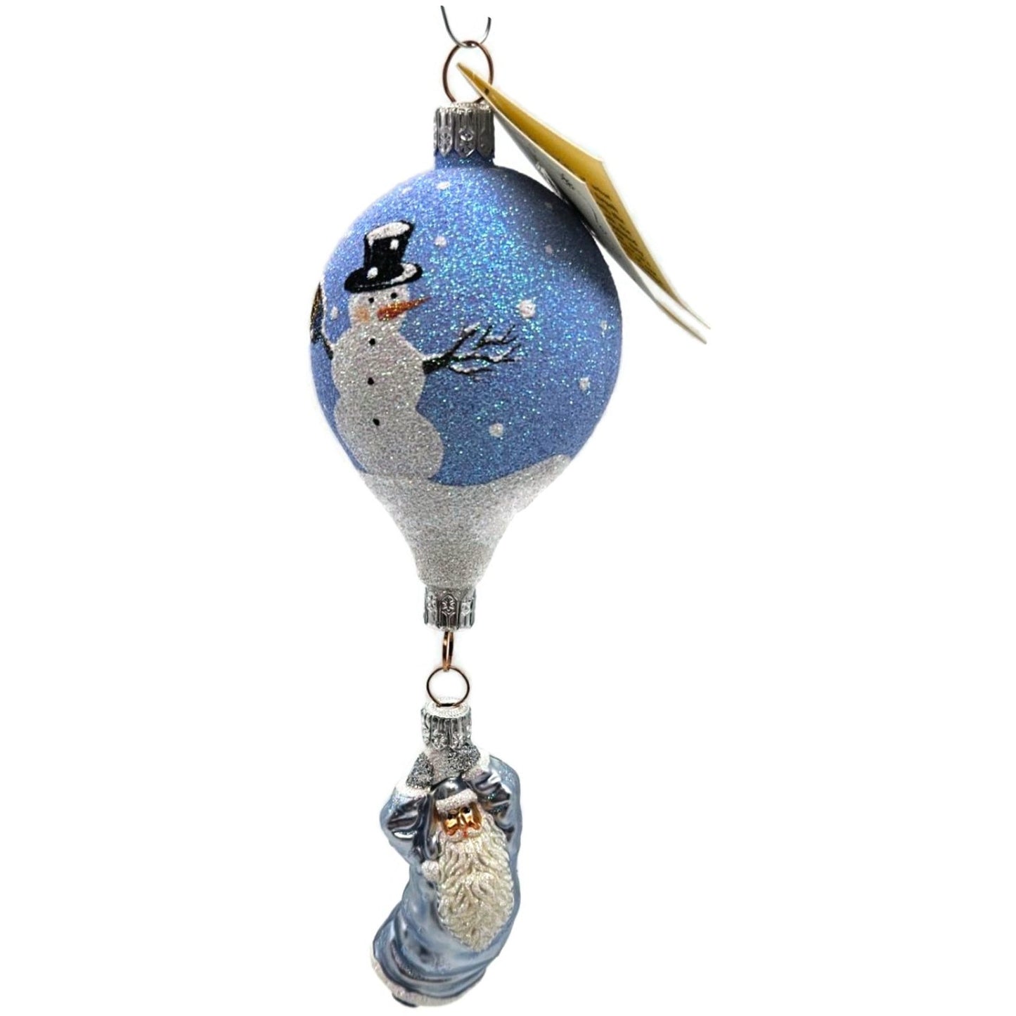 Patricia Breen Into the Blue Santa Claus Snowman Balloon Christmas Tree Ornament