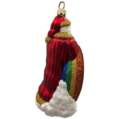 Patricia Breen Rainbow Santa Claus Red Glass Christmas Tree Ornament CATZ 2029