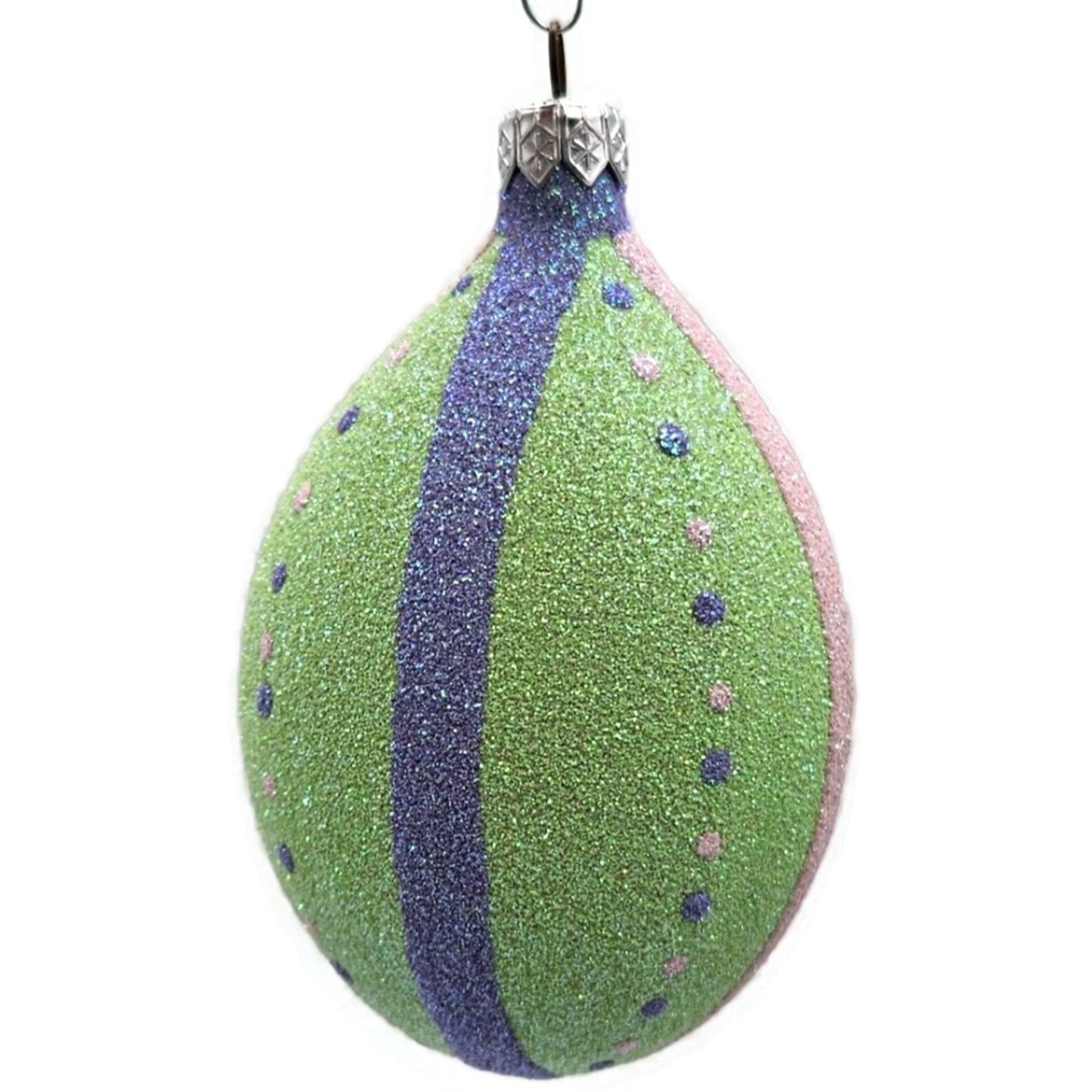 Patricia Breen Easter Egg Green Thin Stripe Easter Christmas Tree Ornament