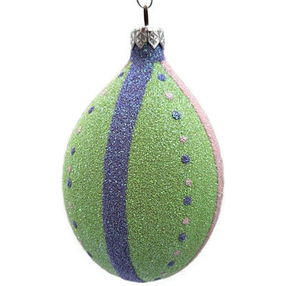 Patricia Breen Easter Egg Green Thin Stripe Easter Christmas Tree Ornament