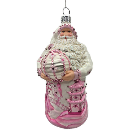 Patricia Breen Exquisite Santa Pink Flower Pagoda Spring Christmas Ornament CATZ