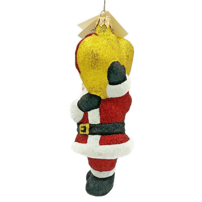 Larry Fraga PS Santa Claus Loves You Christmas Tree Holiday Glittered Ornament