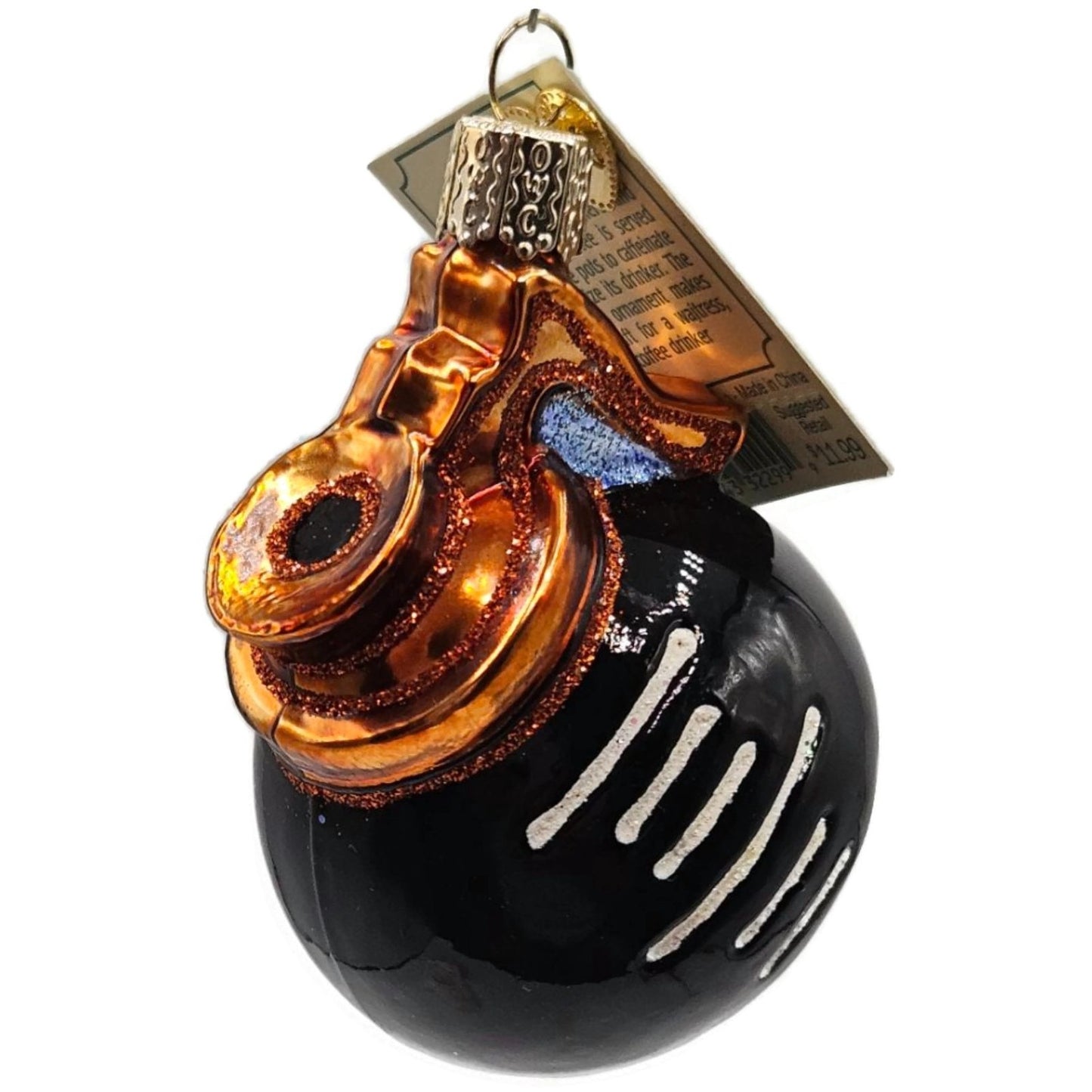 OWC Coffee Pot Ornament Black Food Drink Old World Christmas Holiday Tree Decor