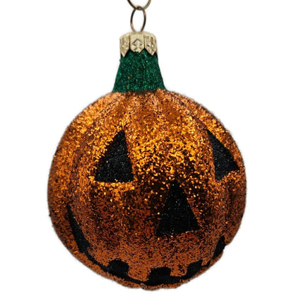 Patricia Breen Classic Pumpkin Orange Glitter Black Face Halloween Ornament CATZ
