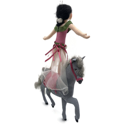 Gladys Boalt Circus Lady Bareback Rider Fabric Christmas Tree Ornament Signed